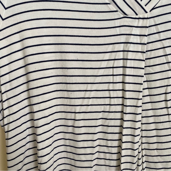 Old Navy VNeck Luxe Blue Striped Short Sleeve Top Plus Size - Picture 3 of 9